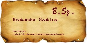 Brabander Szabina névjegykártya