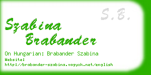 szabina brabander business card